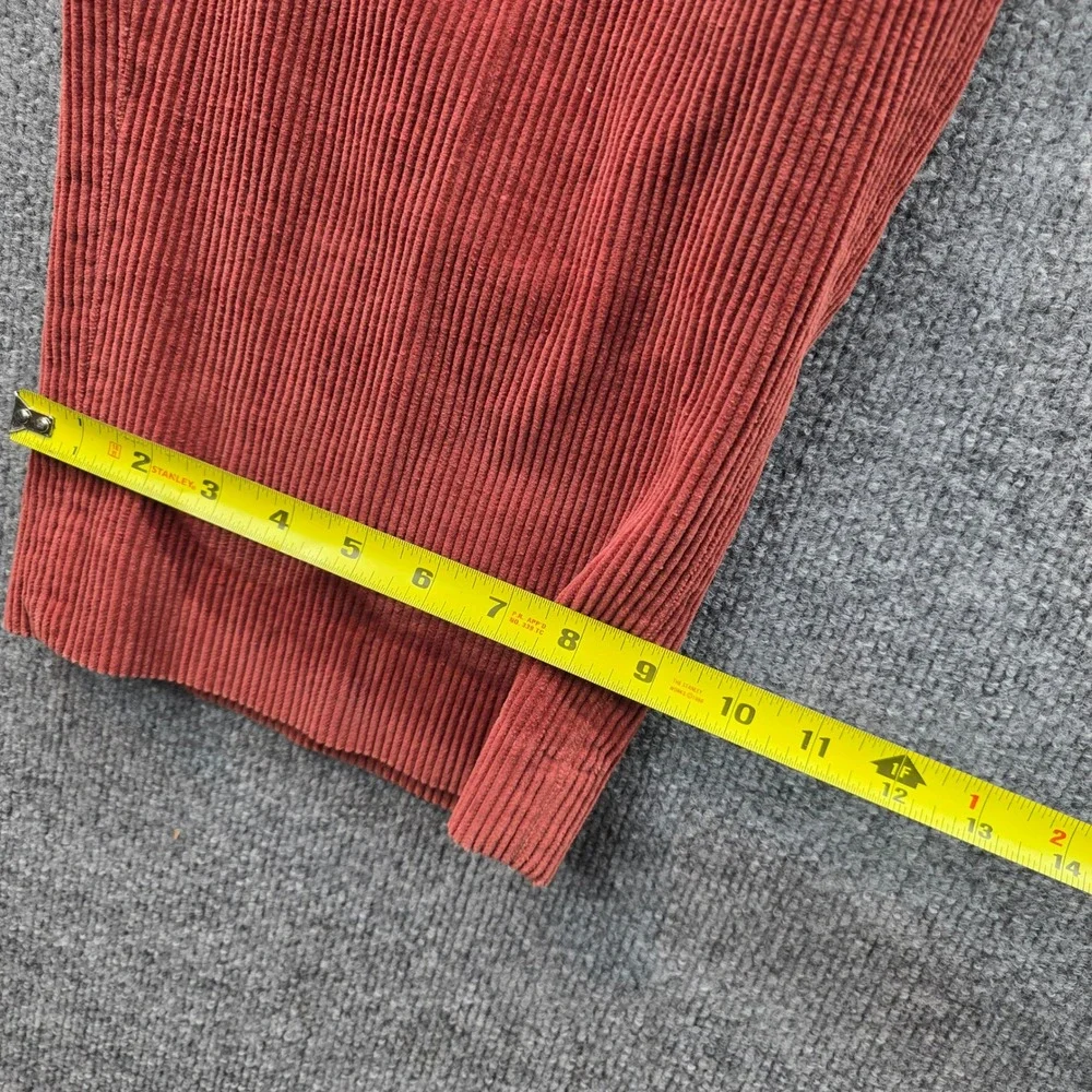 LL Bean Comfort‎ Waist Corduroy Pants Men 38 Red/Orange Pleated Casual